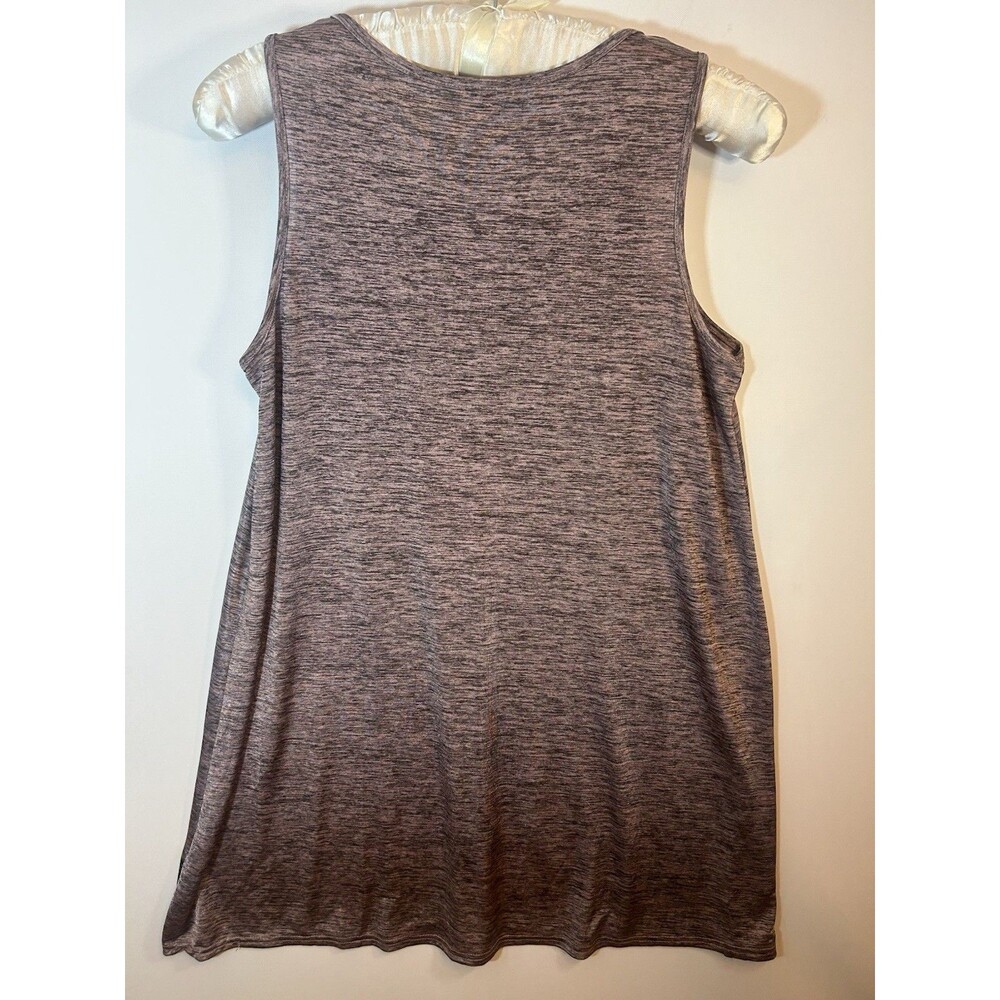 GM Women’s L/XL Boho Elephant Print Sleeveless Tunic Dress Feather Tie Brown Top - Picture 15 of 16